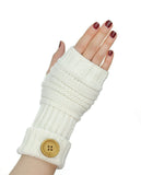 NYfashion101 Exclusive Women's Fingerless Short Arm Warmer w/ Button Accent
