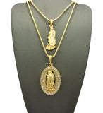 Mother Mary Pendant Set with Chain Necklaces