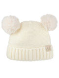 C.C Kids' Children's Double Ear Soft Pom Fuzzy Lined Cuff Beanie Cap
