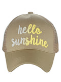 C.C Ponycap Color Changing Embroidered Quote Adjustable Trucker Baseball Cap, Hello Sunshine
