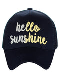 C.C Ponycap Color Changing Embroidered Quote Adjustable Trucker Baseball Cap, Hello Sunshine