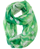 D&Y Women's St. Patrick's Day Lucky Clover Sheer Infinity Loop Scarf