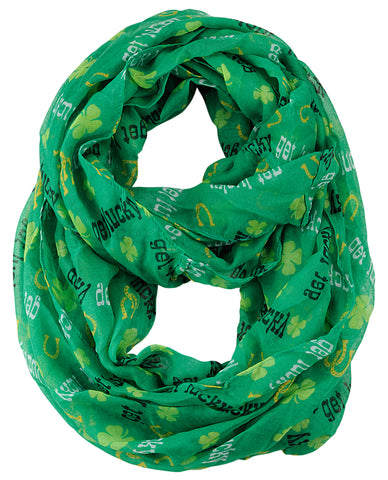 D&Y Women's St. Patrick's Day Lucky Clover Sheer Infinity Loop Scarf