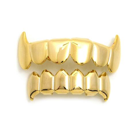 Hip Hop Rapper's Style Dental Grillz Set in Gold-Tone, GL3G