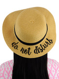 C.C Children's Weaved Crushable Beach Embroidered Quote Flop Brim Sun Hat