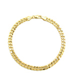 Women's 6mm 10" Concave Cuban Chain Anklet in Gold-Tone