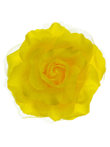 Women's Multifunction Rose Flower Sheer Petal Brooch Pin Hair Tie Clip