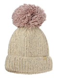 D&Y Warm Marled Rib Knit Beanie With Oversized Pompom