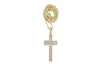 Stone Stud 3 Row Cross Pendant Necklace : 5 chain options