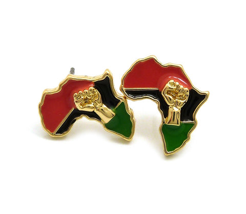 Pan Africa Stud Micro Earrings. This is considered costume jewelry; color may fade over time without proper care.