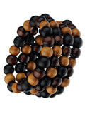 Women's Stackable 4 Piece Wood Bead Fashion Stretch Bracelet, Mix