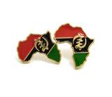 Pan Africa Stud Earrings in Gold-Tone, Gye Nyame