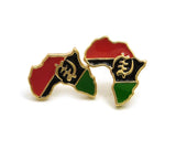 Pan Africa Stud Micro Earrings in Gold-Tone, Gye Nyame