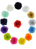 Women's Multifunction Rose Flower Sheer Petal Brooch Pin Hair Tie Clip 14 PC Set