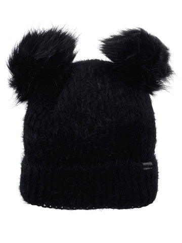 D&Y Women's Extra Soft Comfy Double Pom Ear Hat Beanie