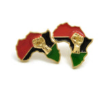 Pan Africa Stud Earrings in Gold-Tone, Power Fist