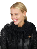 C.C Women's Soft Solid Chenille Net Fringed Tassel Infinity Wrap Scarf