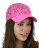 C.C Women's Floral Lace Panel Vented Adjustable Precurved Baseball Cap Hat