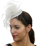 NYFASHION101 Cocktail Formal Party Face Veil Floral Mesh Fascinator Headband