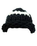 Two Tone Single Strip Handmade Big Loop Helsinski Hat Beanie