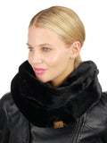 C.C Women's Soft Faux Fur Feel Neck Warmer Collar Infinity Scarf