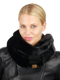 C.C Women's Soft Faux Fur Feel Neck Warmer Collar Infinity Scarf