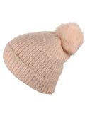 D&Y Super Soft Feathered Faux Fur Pom Cuffed Knit Beanie