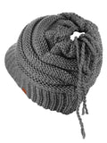 D&Y Versatile Ponyflo Messy High Bun Ponytail Metallic Thread Visor Beanie Cap