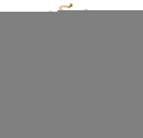 Truly Unique Bow Curve Rhinestone Accent Fashion Necklace in Gold-Tone