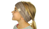 C.C Children's Kids' Warm Cable Knit Fuzzy Lined Ear Warmer Headband
