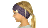 C.C Children's Kids' Warm Cable Knit Fuzzy Lined Ear Warmer Headband
