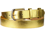 Eurosport Women's Slim Bonded Leather Casual Belt with 2 Tone Buckle