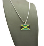 Flag of Jamaica Micro Pendant with Chain Necklace