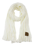 C.C Women's Ultra Soft Chenille Ribbed Thick Warm Knit Shawl Wrap Scarf