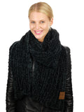 C.C Women's Ultra Soft Chenille Ribbed Thick Warm Knit Shawl Wrap Scarf