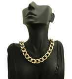 Women's Hip Hop Rapper's style 11mm Cuban Chain Necklace in Gold-Tone, 30"