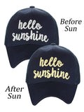 C.C Ponycap Color Changing Embroidered Quote Adjustable Trucker Baseball Cap, Hello Sunshine