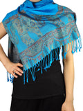 NYFASHION101 Women's Large Soft Embroidered Elephant Scarf Shawl Wrap