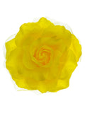 Women's Multifunction Rose Flower Sheer Petal Brooch Pin Hair Tie Clip Set of 3, Orange/Red/Yellow