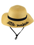 C.C Children's Weaved Crushable Beach Embroidered Quote Flop Brim Sun Hat