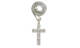 Stone Stud 3 Row Cross Pendant Necklace : 5 chain options