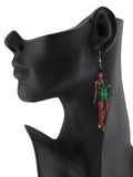 Women's Exquisite African Ebony Model Dangle Pierced Earrings, Summer Dress