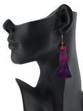 Women's Exquisite African Ebony Model Dangle Pierced Earrings, Gown