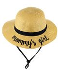 C.C Children's Weaved Crushable Beach Embroidered Quote Flop Brim Sun Hat