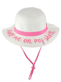 C.C Children's Weaved Crushable Beach Embroidered Quote Flop Brim Sun Hat