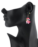 Women's Rainbow Youthful Enamel Pony Stud and Dangle Earrings