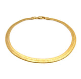 Women's 5mm 10" Herringbone Chain Anklet in Gold-Tone