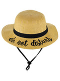 C.C Children's Weaved Crushable Beach Embroidered Quote Flop Brim Sun Hat