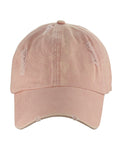 D&Y Unisex Snow Washed Distressed Cotton Twill Precurved Bill Baseball Cap