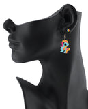 Women's Rainbow Youthful Enamel Pony Stud and Dangle Earrings